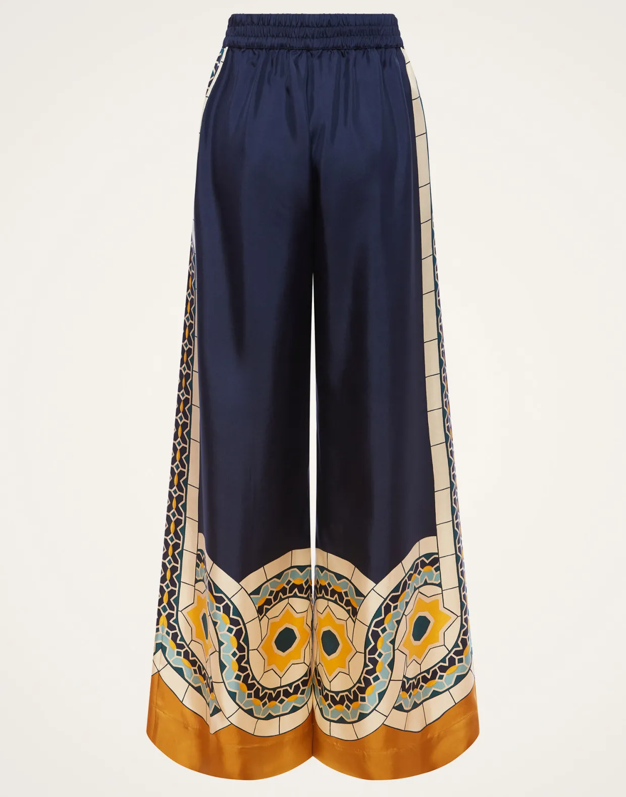 Palazzo PantsMudejar Placée Blue in Silk Twill