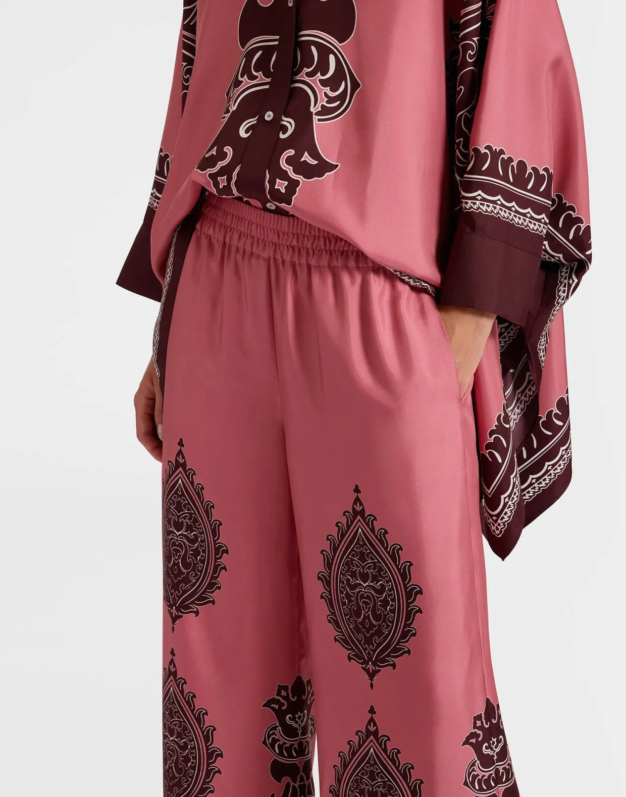 Palazzo PantsOltrarno Placée Pink in Silk Twill