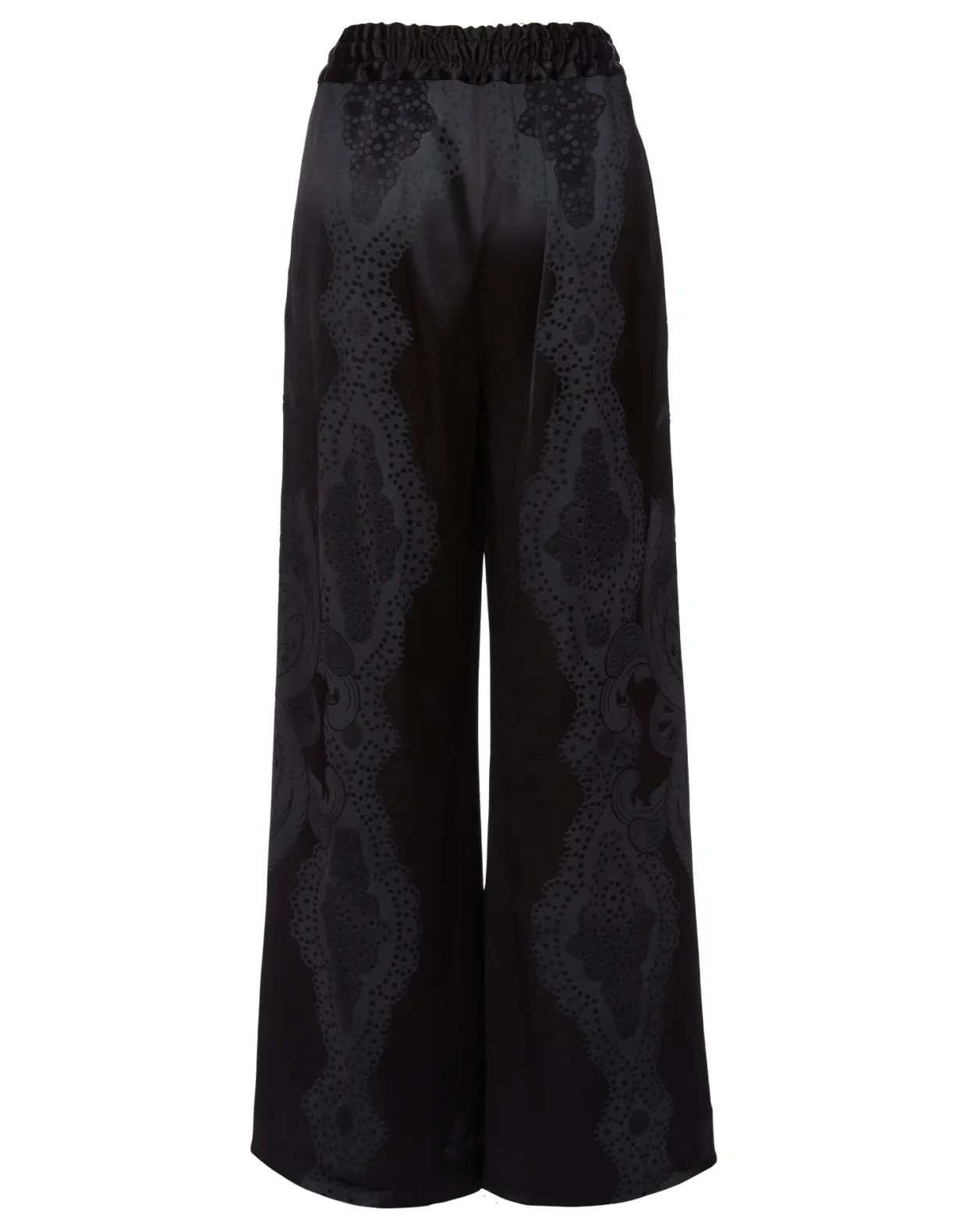 Palazzo PantsPortal Laser Black in Viscose Satin Stretch