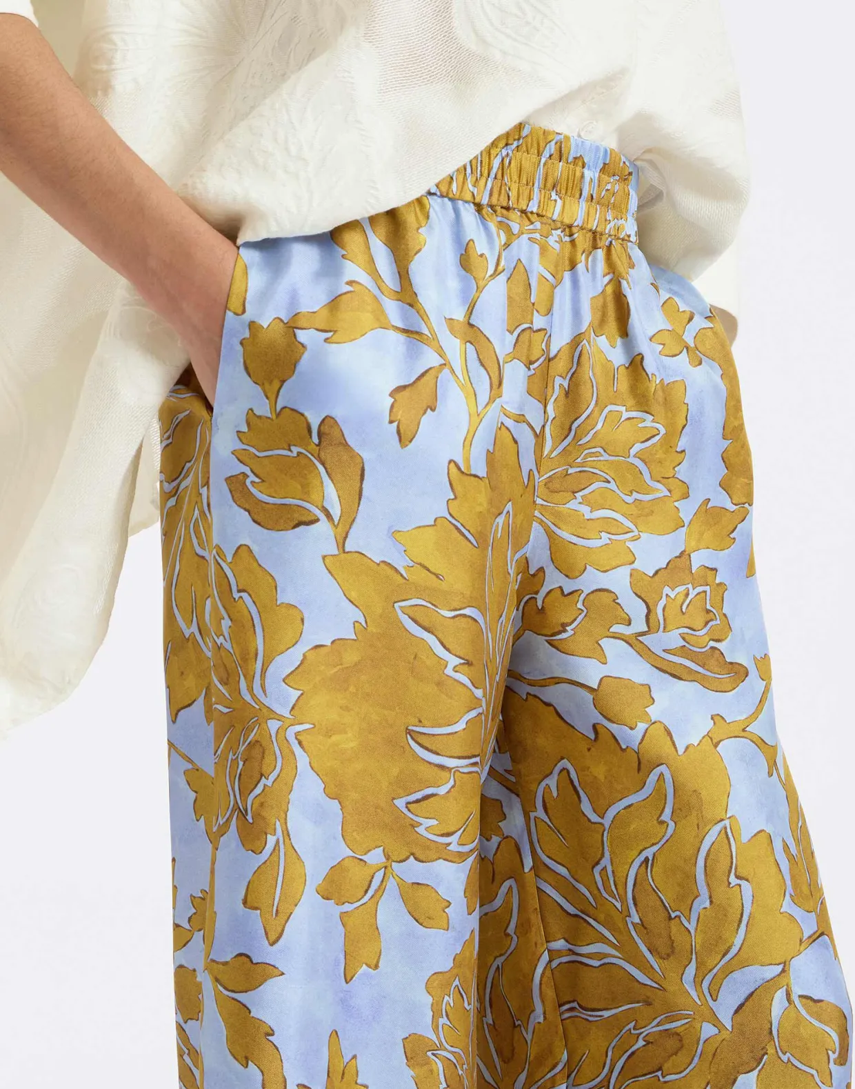 Palazzo PantsTangle Light Blue in Silk Twill