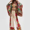 Palazzo PantsTaormina Plac&eacute;e Ivory in Twill Silk