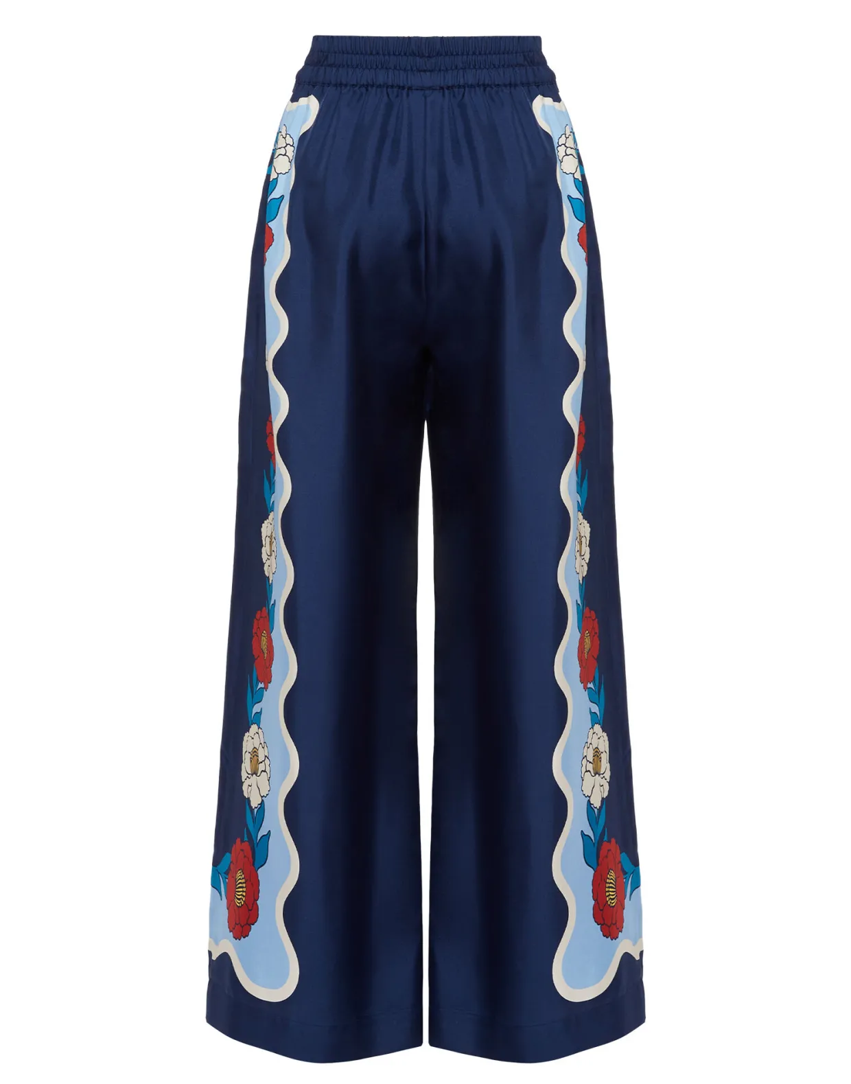 Palazzo PantsWhitsun Placée Blue in Silk Twill