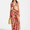 PareoDragonflower Plac&eacute;e Red in Silk Voile