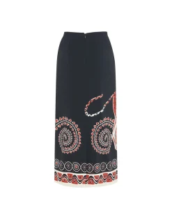 Pencil SkirtGattopardo Placée Black in Envers Satin
