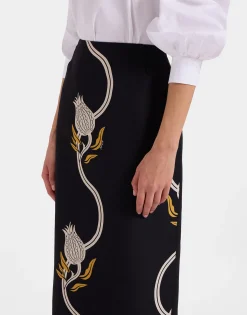 Pencil SkirtMelograno Black & White in Cady Wool