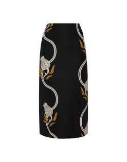 Pencil SkirtMelograno Black & White in Cady Wool