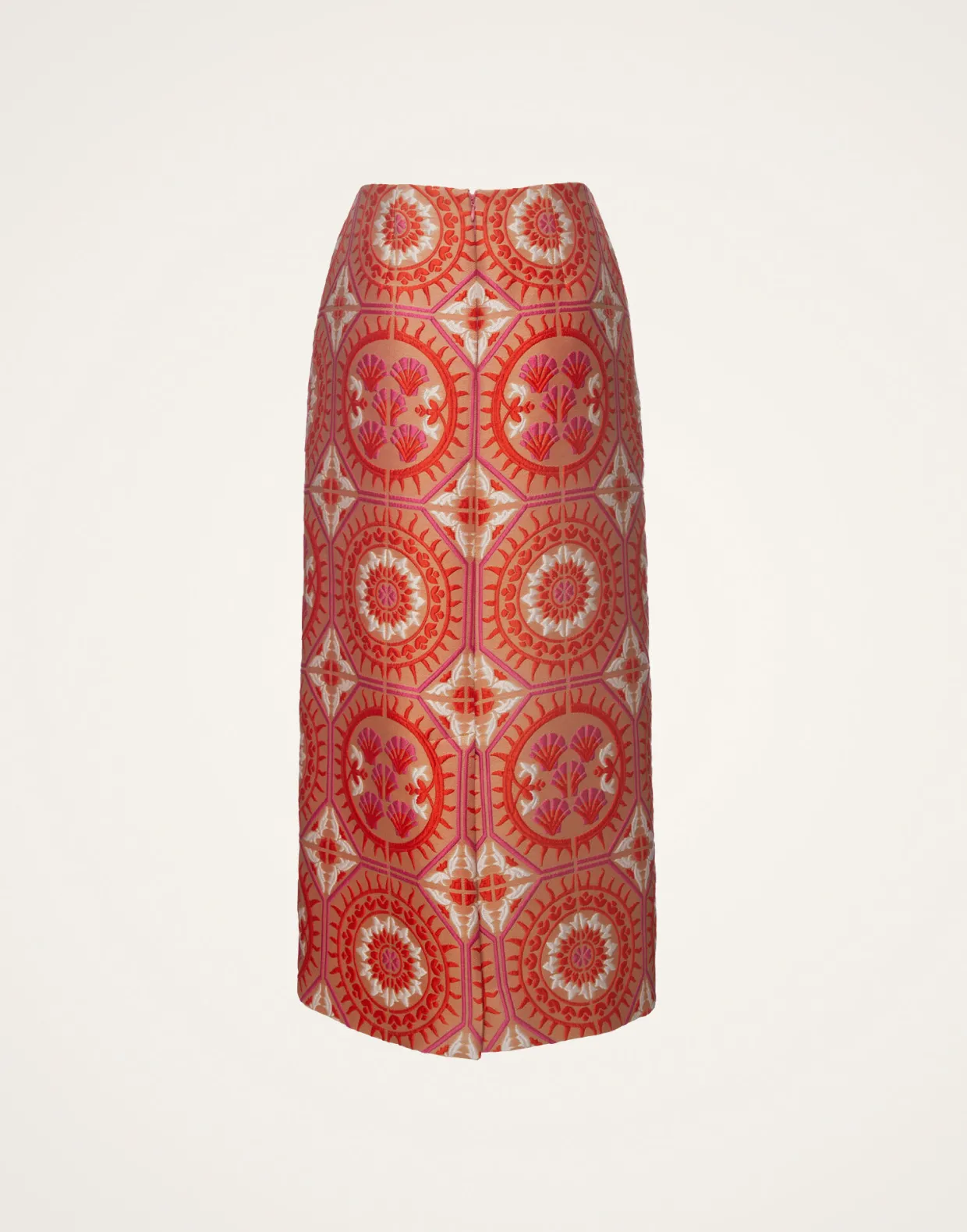 Pencil SkirtSun Orange in Jacquard