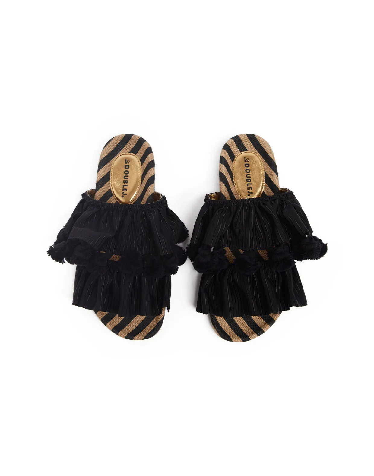 Pimento SlideSolid Black in Viscose & Jute