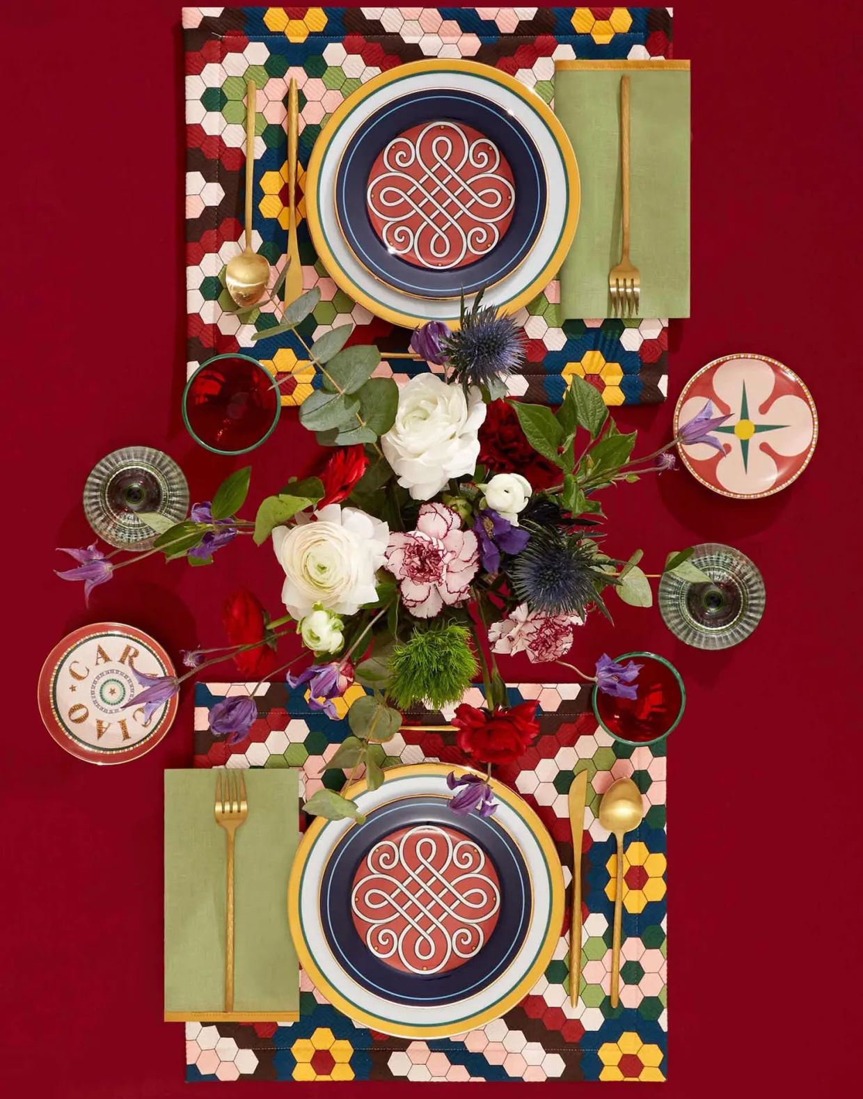 Placemat Set Of 2Honeycomb Tiles in Linen