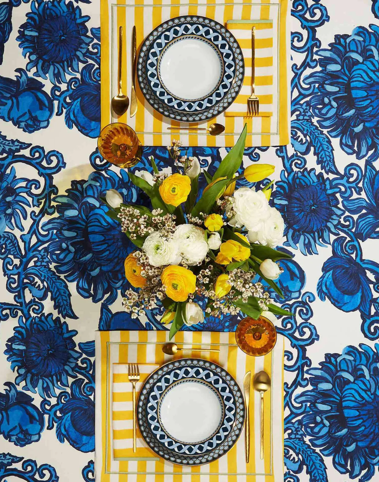 Placemat Set Of 2Riviera Giallo in Linen