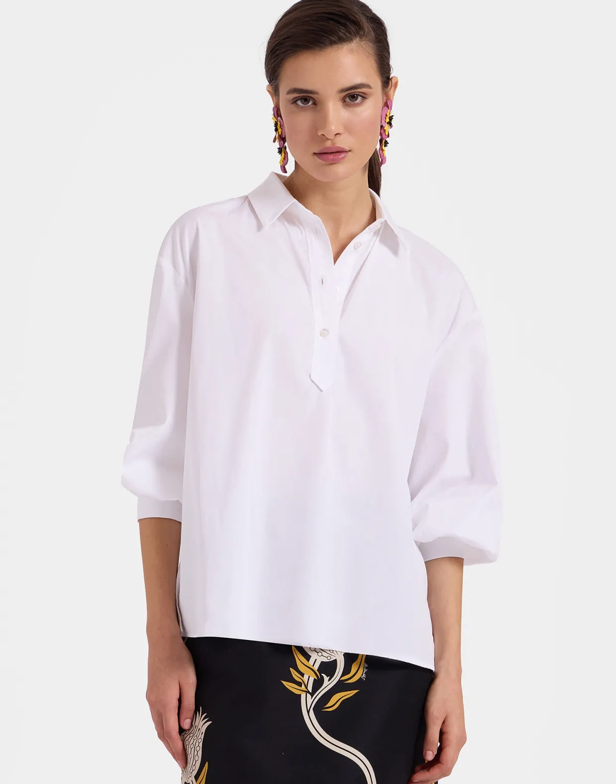 Poet ShirtSolid White in Tailor Poplin