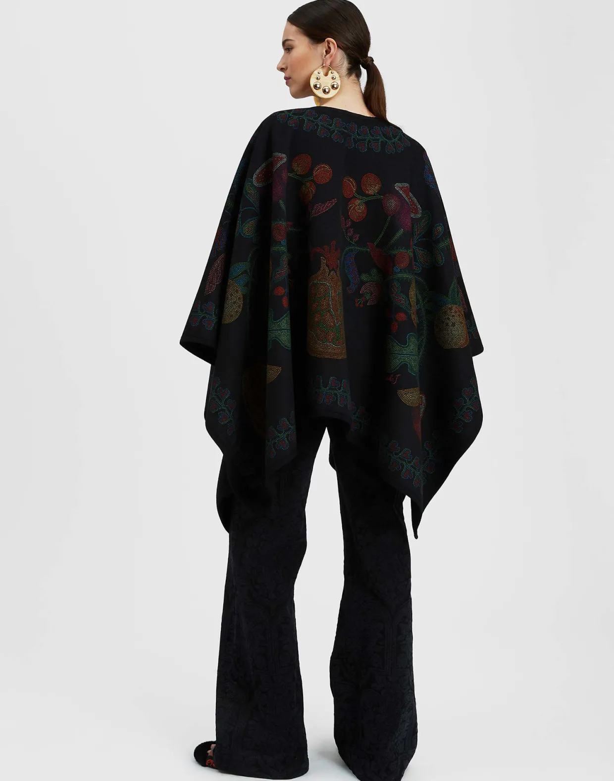 PonchoGrenadilla Placée Black in Baize Wool