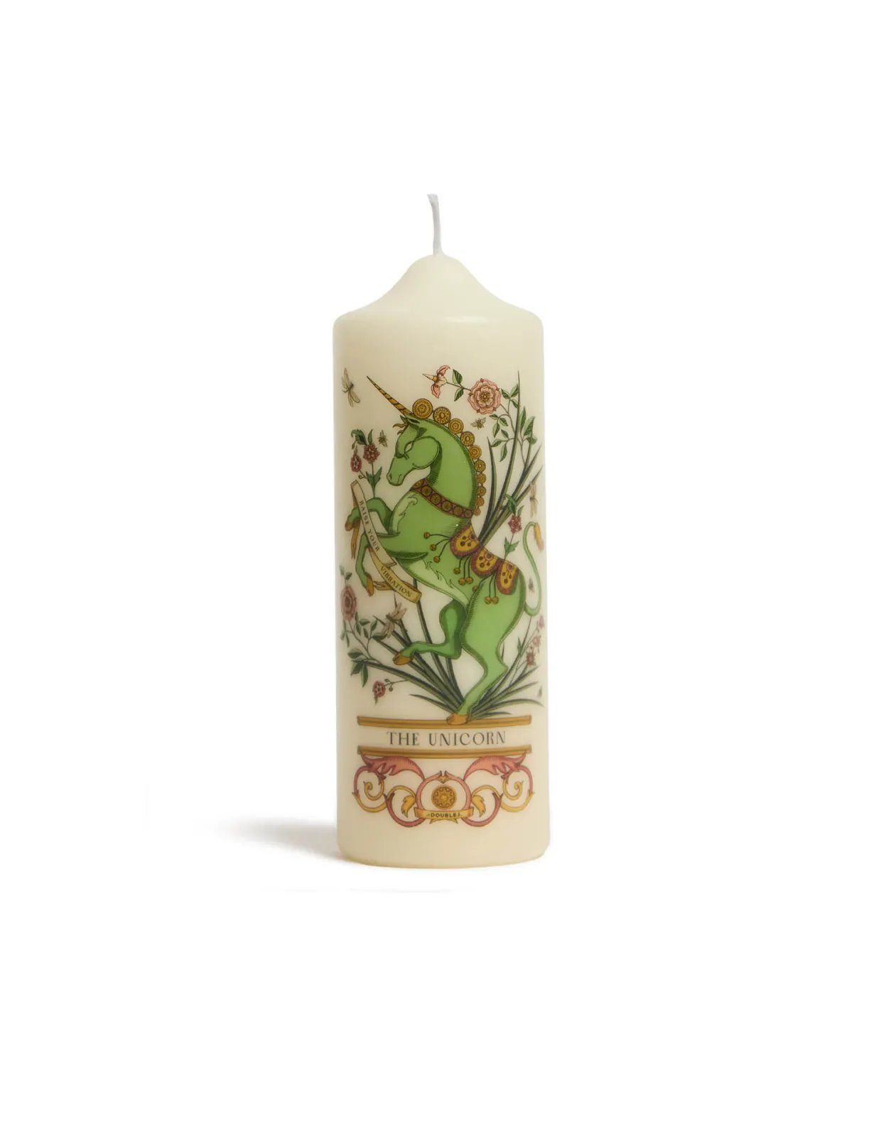 Printed Pillar CandleThe Unicorn Multicolor in Wax