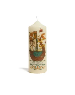 Printed Pillar CandleThe Mermaid Multicolor in Wax