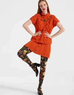 Printed TightsBotticelli Black in Stretch Nylon