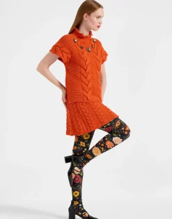 Printed TightsBotticelli Black in Stretch Nylon