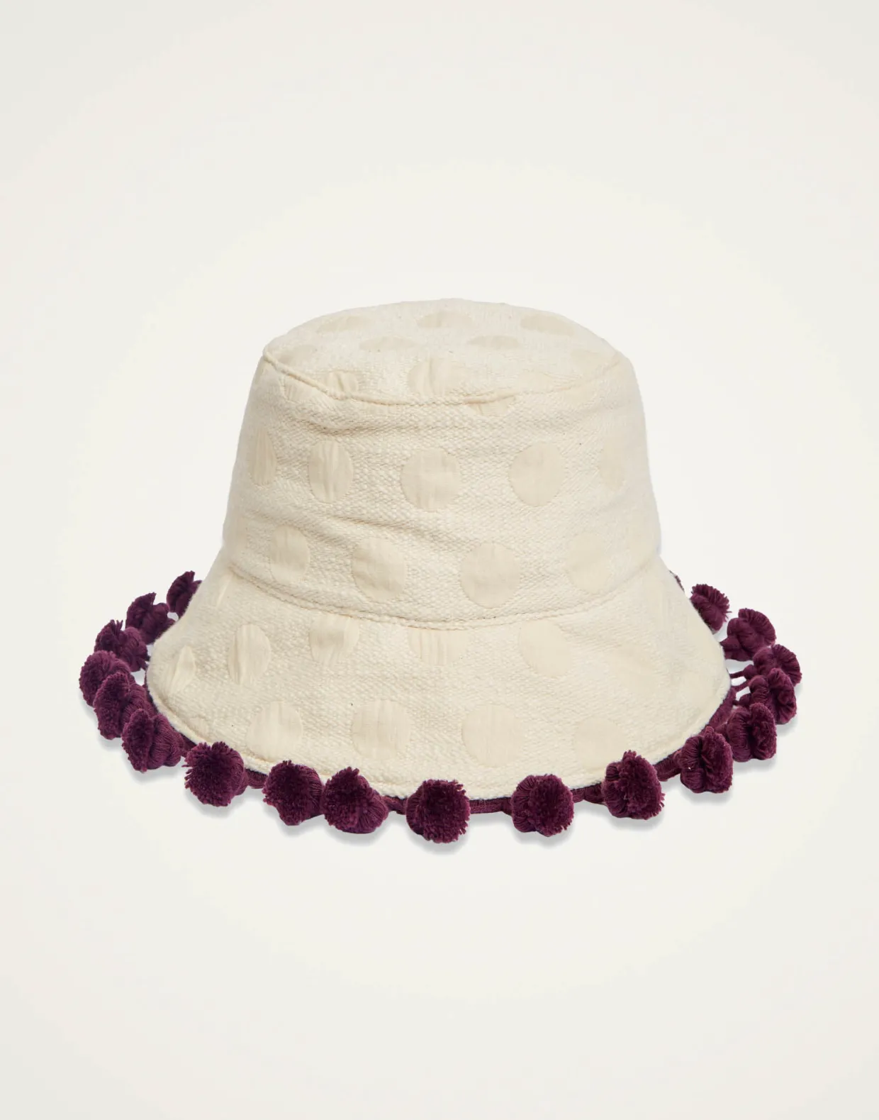 Promenade HatCreamy in Jacquard With Tassels