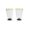 Quilted Glasses Set Of 2Green in Murano Glass