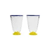 Quilted Glasses Set Of 2Yellow in Murano Glass