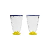 Quilted Glasses Set Of 2Yellow in Murano Glass
