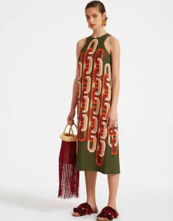 Racer Midi DressPrometheus Placée Camouflage in Sablé