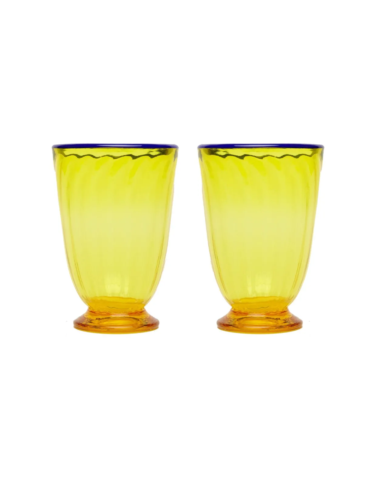 Rainbow Glasses Set Of 2Yellow in Glass