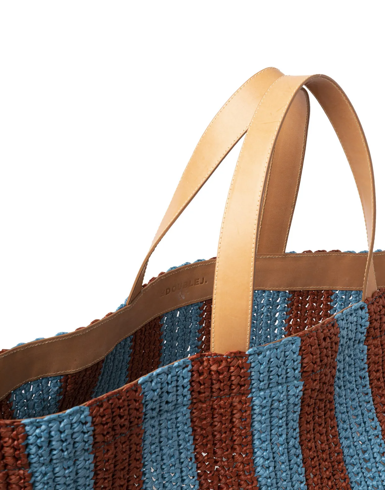 Riviera ToteBicolore Turchese in Raffia Crochet