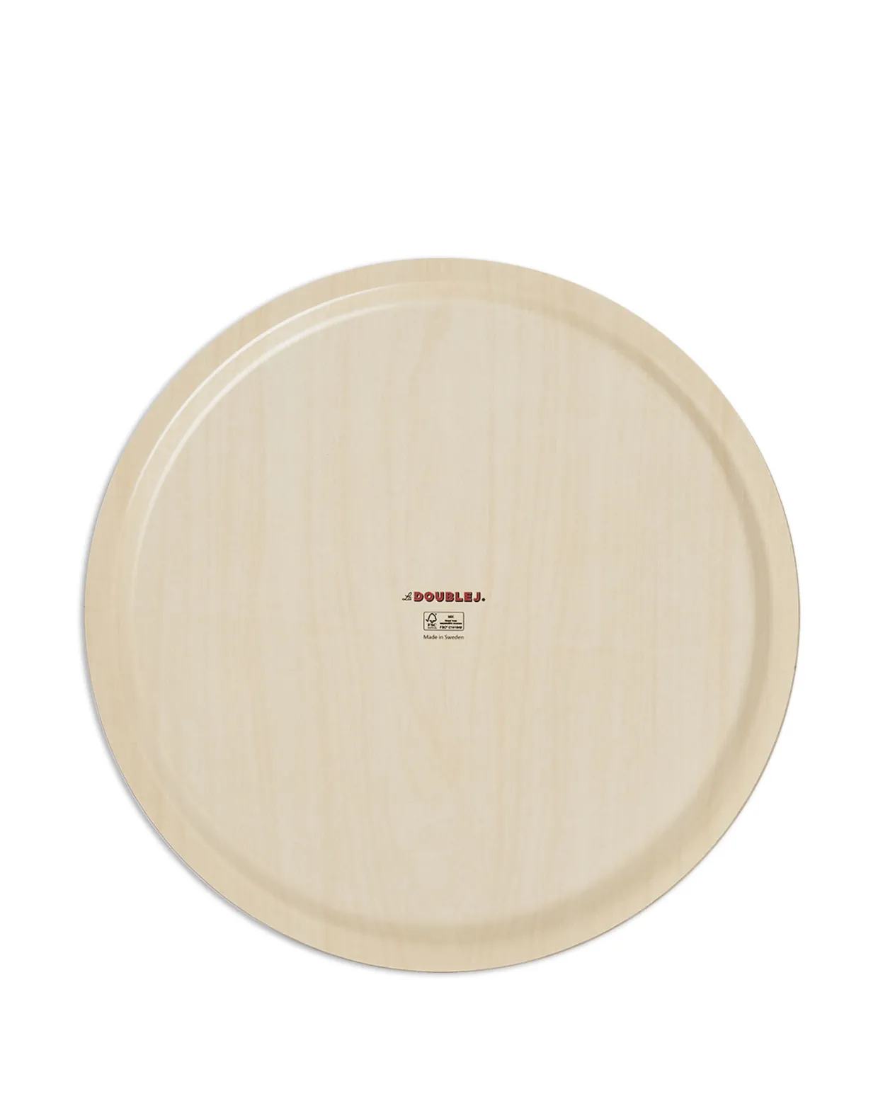 Round Printed TrayCherries Verde in Laminated Birch Wood