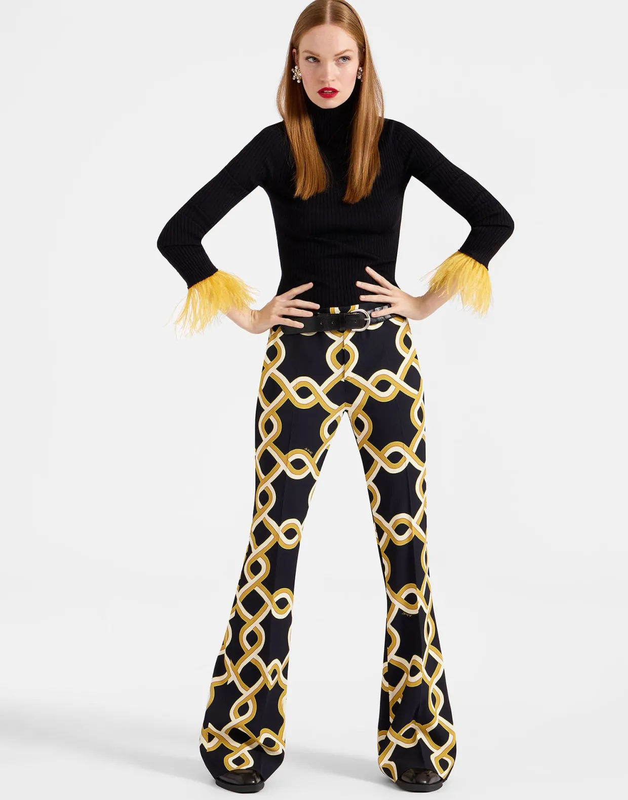 Saturday Night PantsTackle Black in Sablé Satin