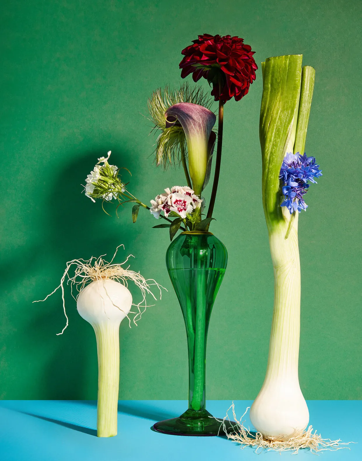 Scallion VaseVerde in Murano Glass