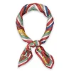 Scarf Double (90X90)Taormina Plac&eacute;e Ivory in Twill Silk