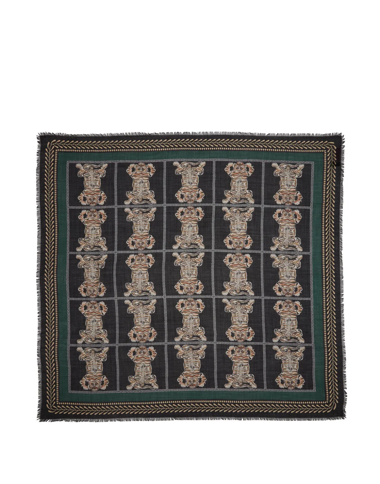 Shawl (135x135)Tiger Tiles in Twill Silk