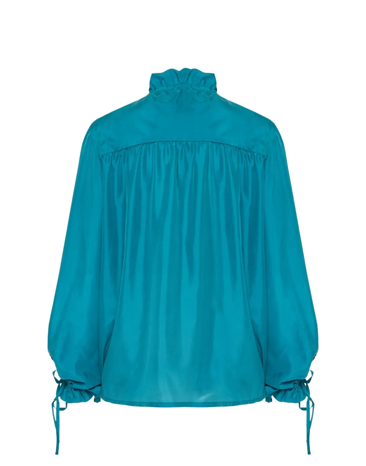 Shirt And SassySolid Blue Petrol in Washed Silk