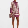 Short Artemis DressFans Plac&eacute;e Purple in Faille