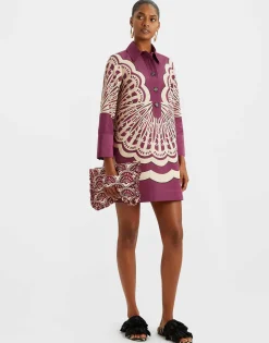 Short Artemis DressFans Plac&eacute;e Purple in Faille
