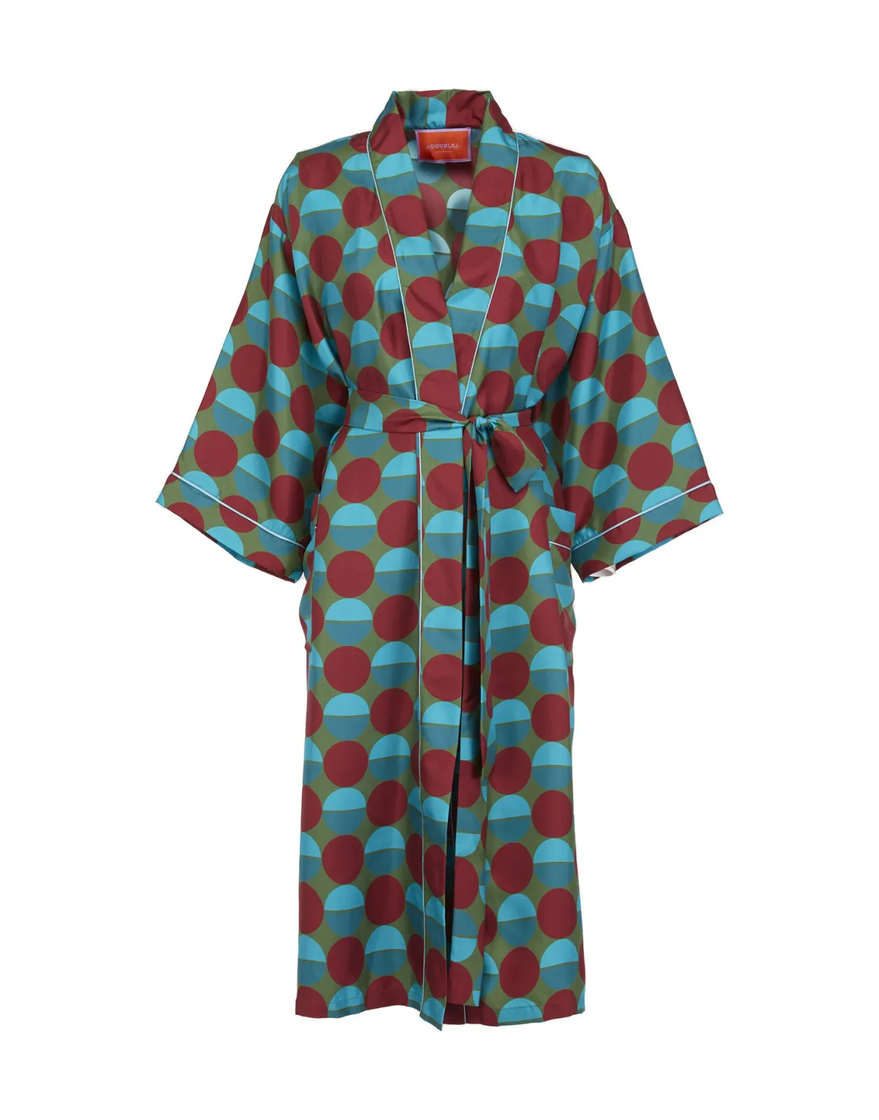 Silk RobeSfere Grandi Verde in Twill Silk