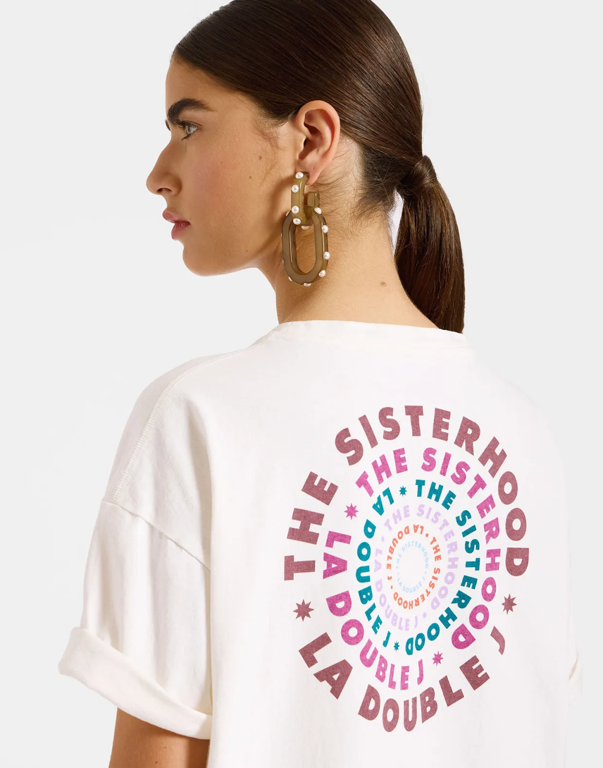 Sisterhood TeeSolid Print in Jersey Loira