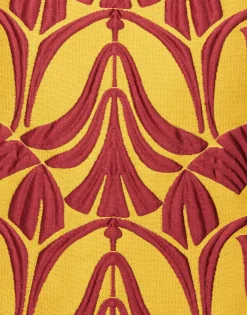 Sleeveless Folk JacketPapyrus Gold in Jacquard