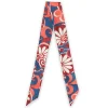 Slim ScarfMoonflower Navy in Fodera