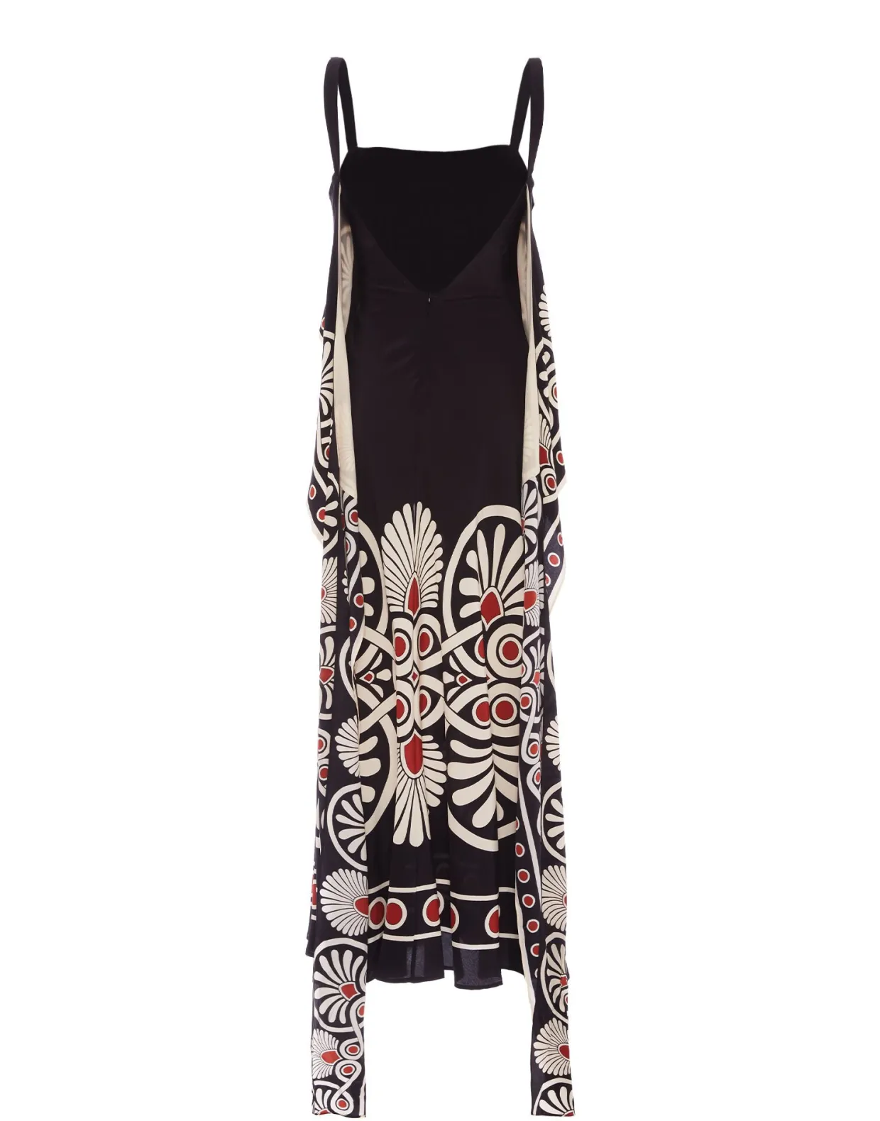 Slip-Around DressMedallion Placée Black in Crepe De Chine