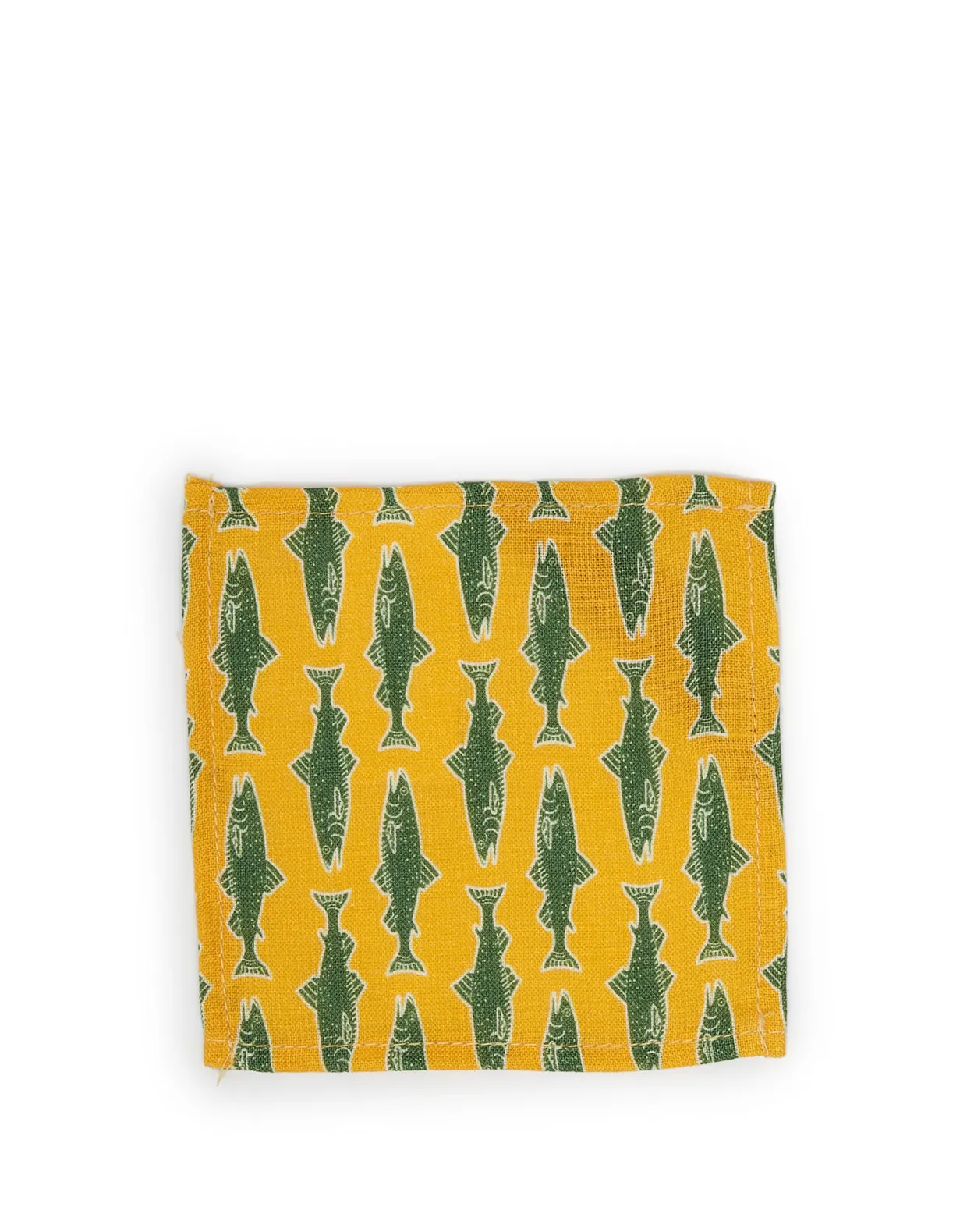 Small Napkins Set Of 4Como Fish Yellow Small in Linen