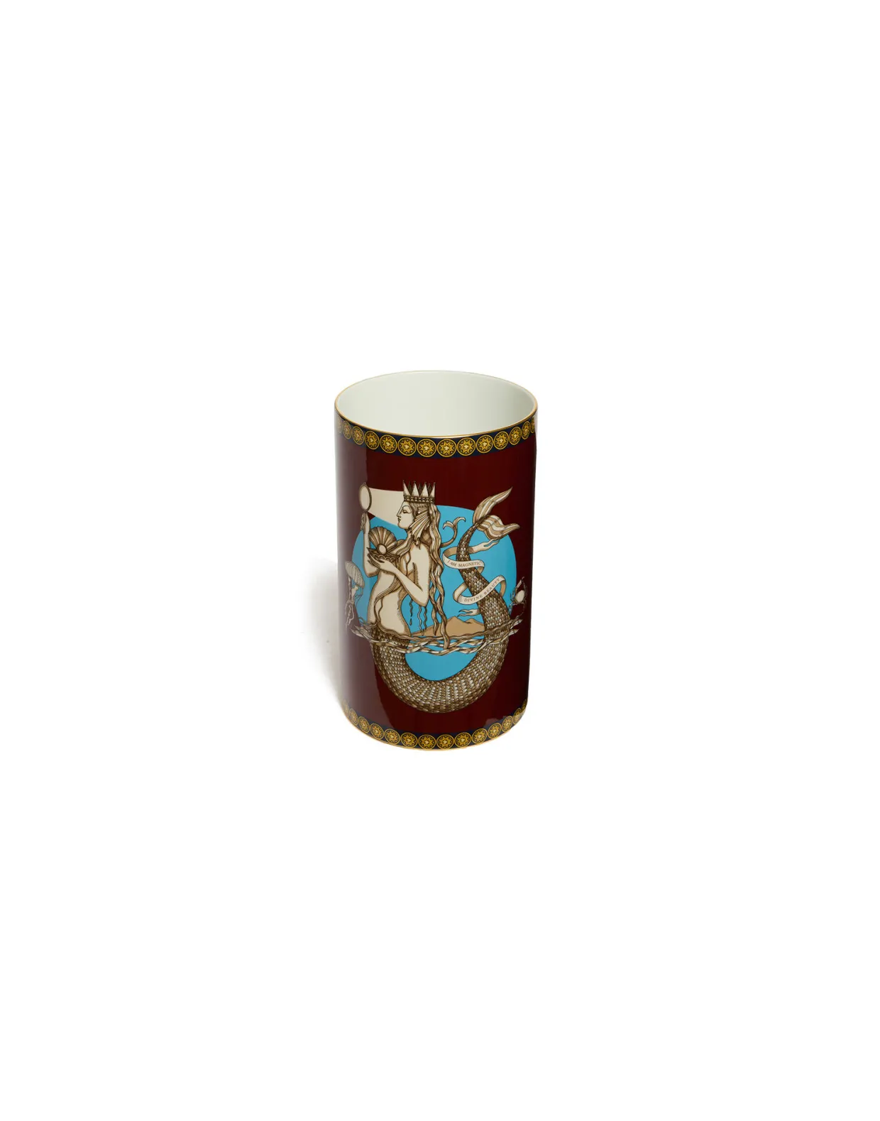 Small Pillar VaseThe Mermaid Bordeaux in Porcelain