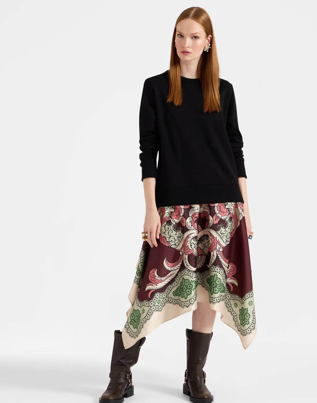 Sporty Foulard DressPortal Placée Brown in Heavy Jersey