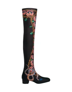 Stretch BootsEve Black in Elastic Lycra