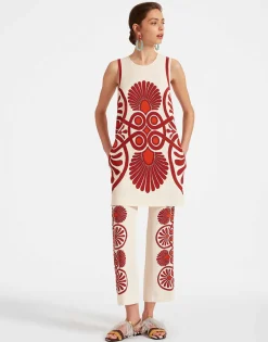 Stretch PantsMedallion Placée Cream in Envers Satin