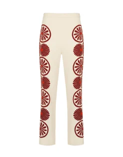 Stretch PantsMedallion Placée Cream in Envers Satin