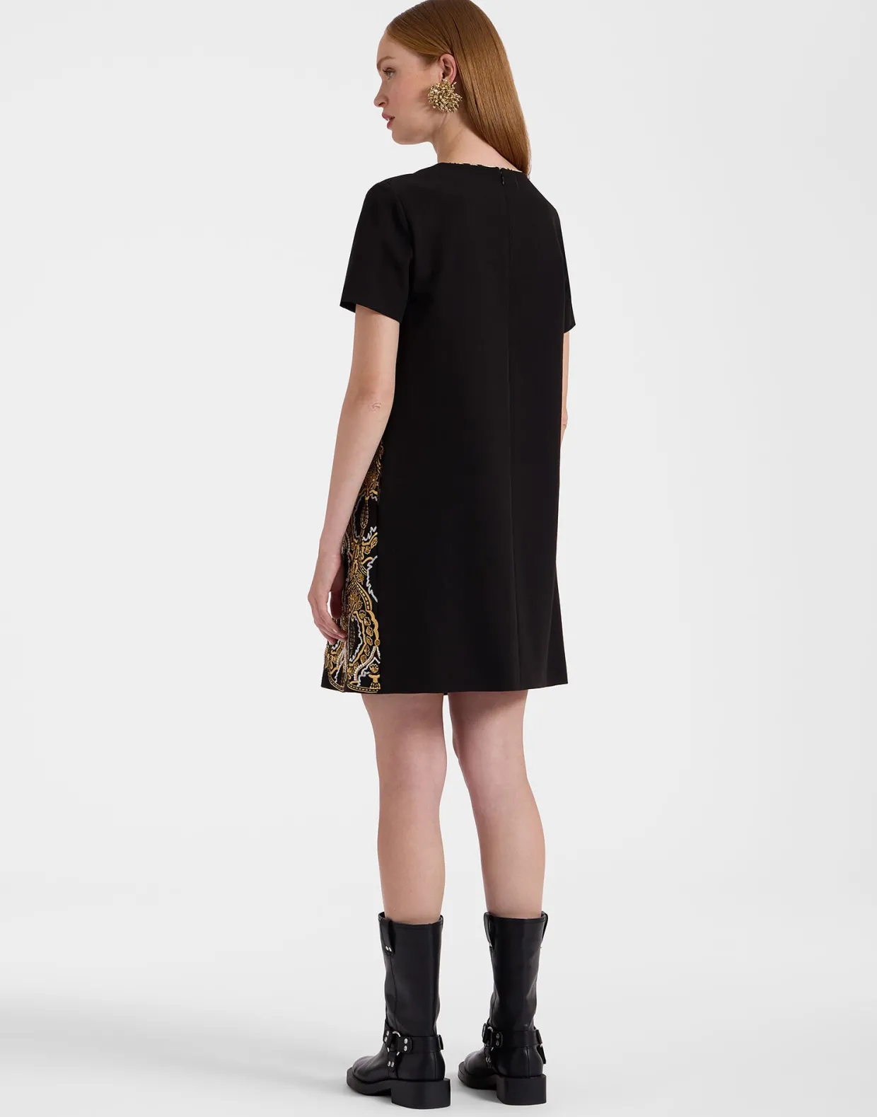 Super Mini Swing DressSolid Black in Techno Cady