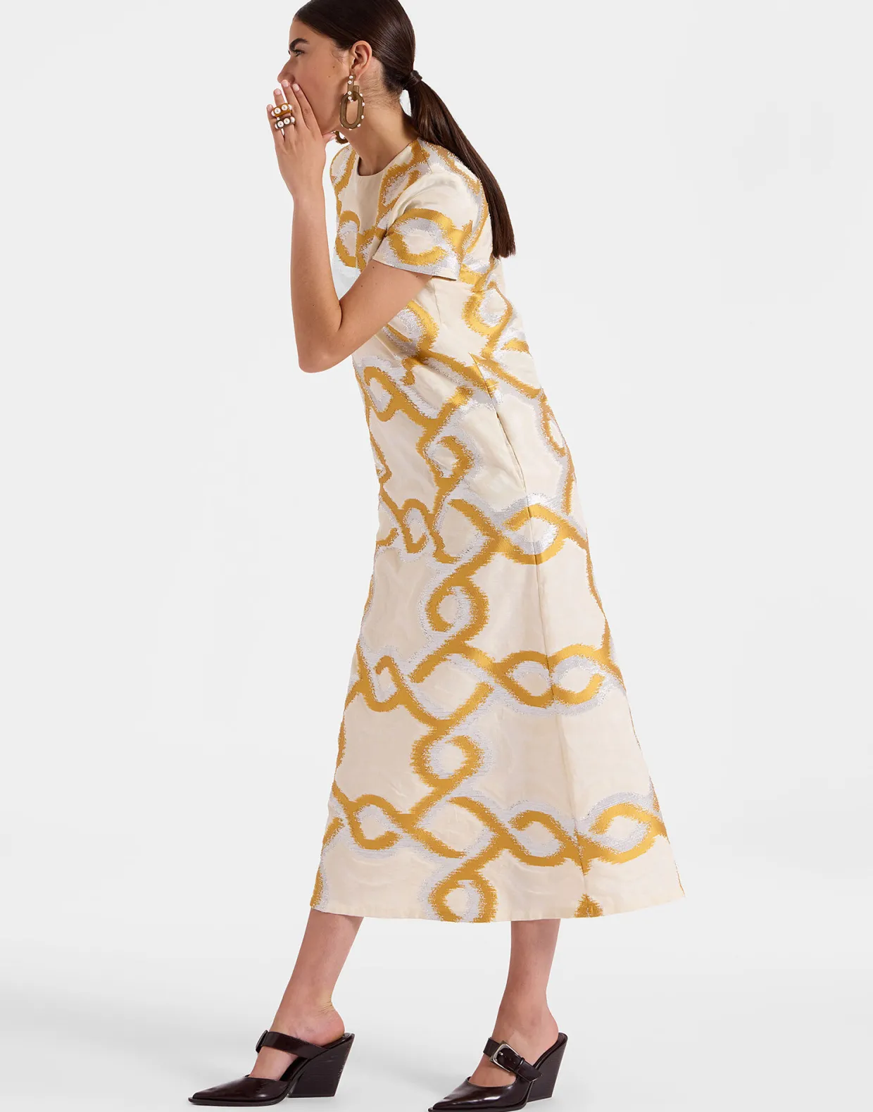 Super Swing DressTackle Gold in Jacquard