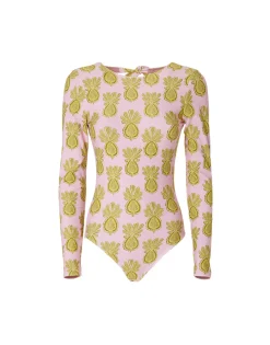 Surf SuitPineapple Sunflower Pink in Lycra