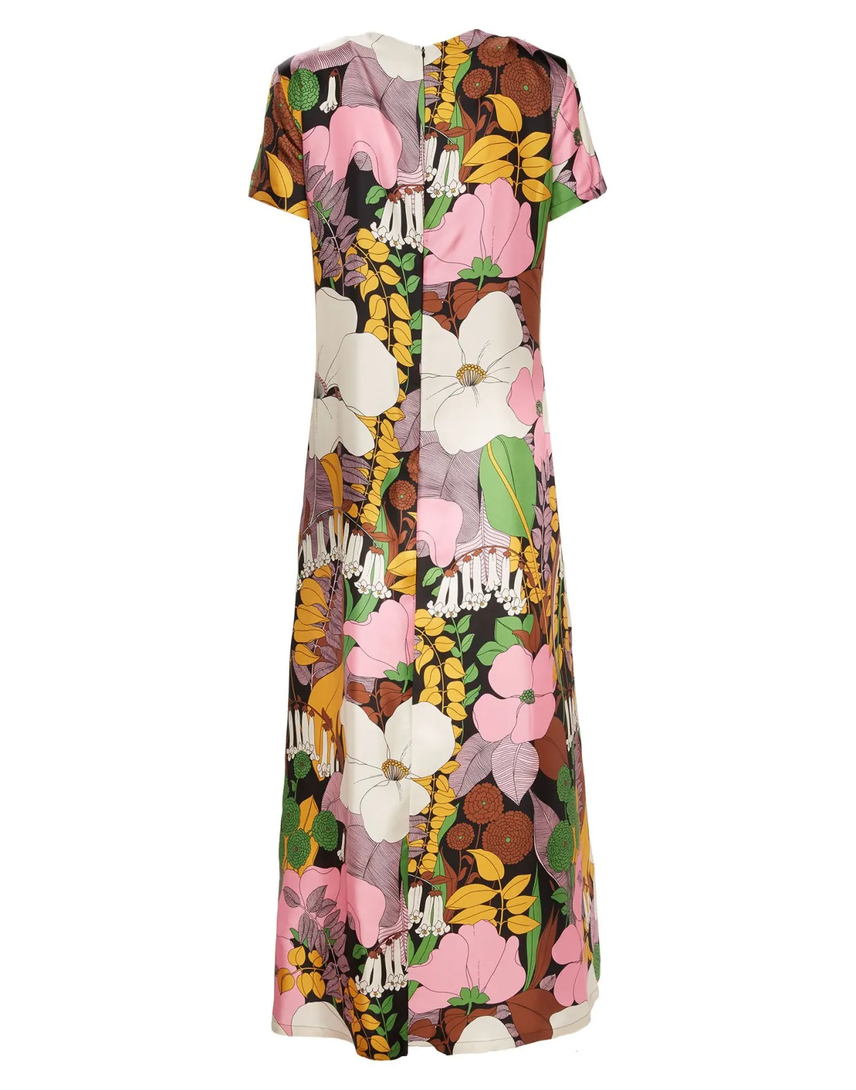 Swing DressBig Flower in Silk Twill